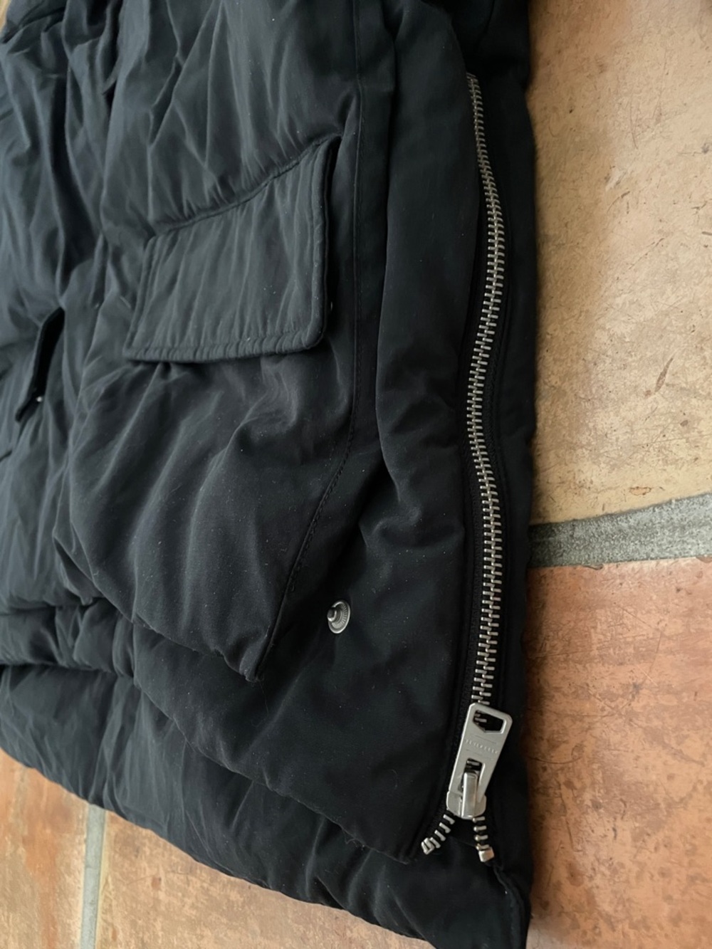 Price Drop 🔷 All Saints Small Estra Black Puffer Hooded Coat - Picture 6 of 15